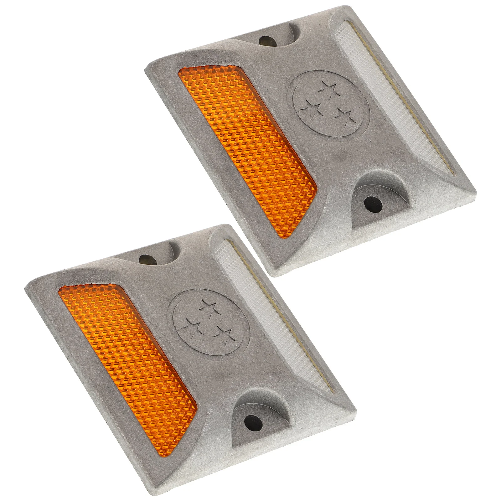 

2 Pcs Road Safety Sign Car Nessecities Pavement Reflector Emergency Cast Aluminum Driveway Marker Stud Markers Reflective Studs