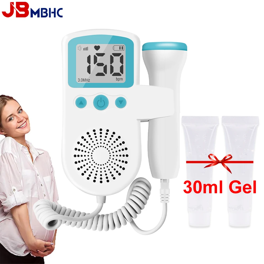 3MHz Doppler Fetal Monitor Ultrasound Baby Heart Rate Detector Pregnant Baby Heartbeat Monitor Heart Beat Stethoscope with Gel fetal heart rate monitor