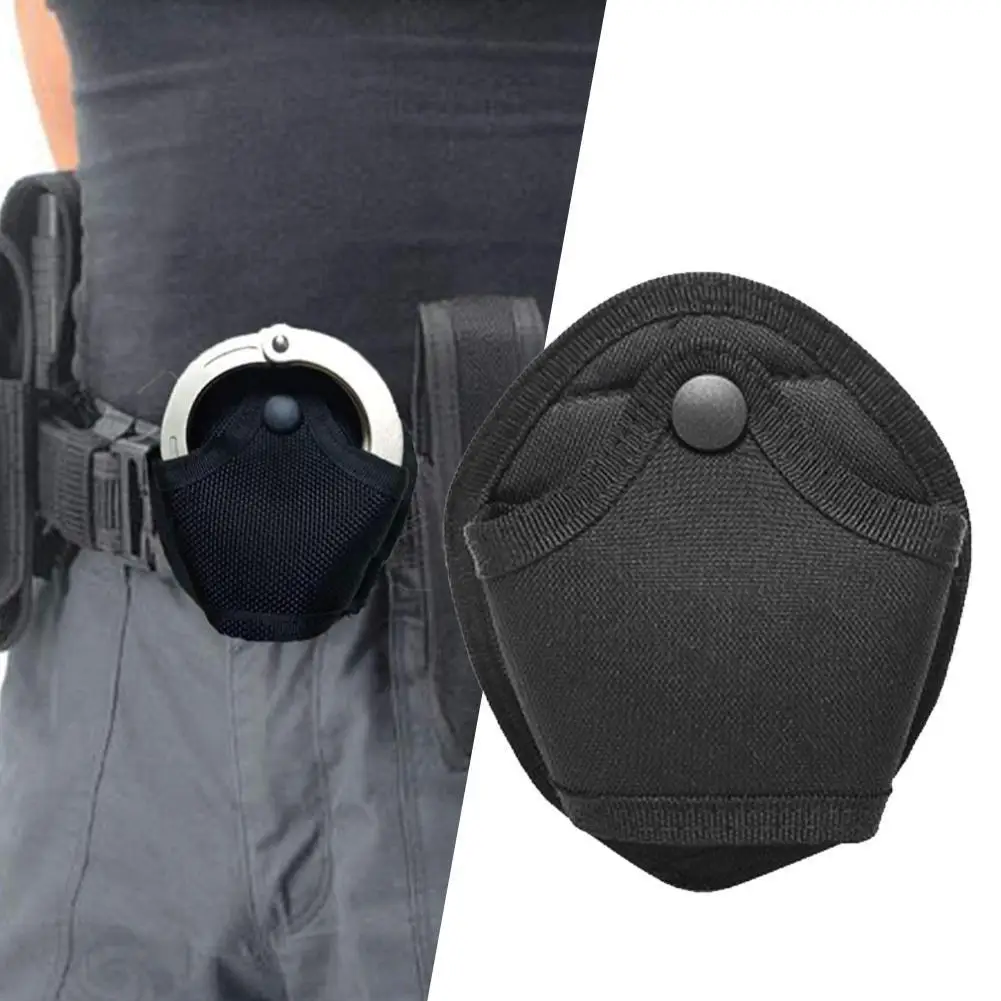 Tactical Universal Handcuffs With Small Pockets Case Police Shackles Pouch Waist Belt Open Top Holder Belt Loop Accessories