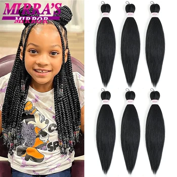 Soft Synthetic Braiding Hair for Kids Short Jumbo Braids Hair 12/16/20/26/30 Inch Pre Stretched Yaki Straight Hair Extensions 1