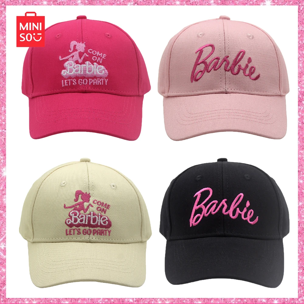 

Miniso Barbie New Sweet Cool Children The Sun Shading Baseball Cap Parent-Child Couple Fashion Duck Tongue Hat Christmas Gifts