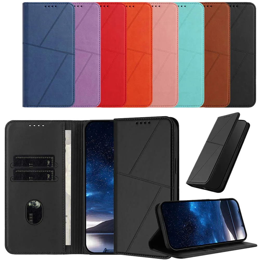 Leather Card Holder Case with Magnetic Back Cover