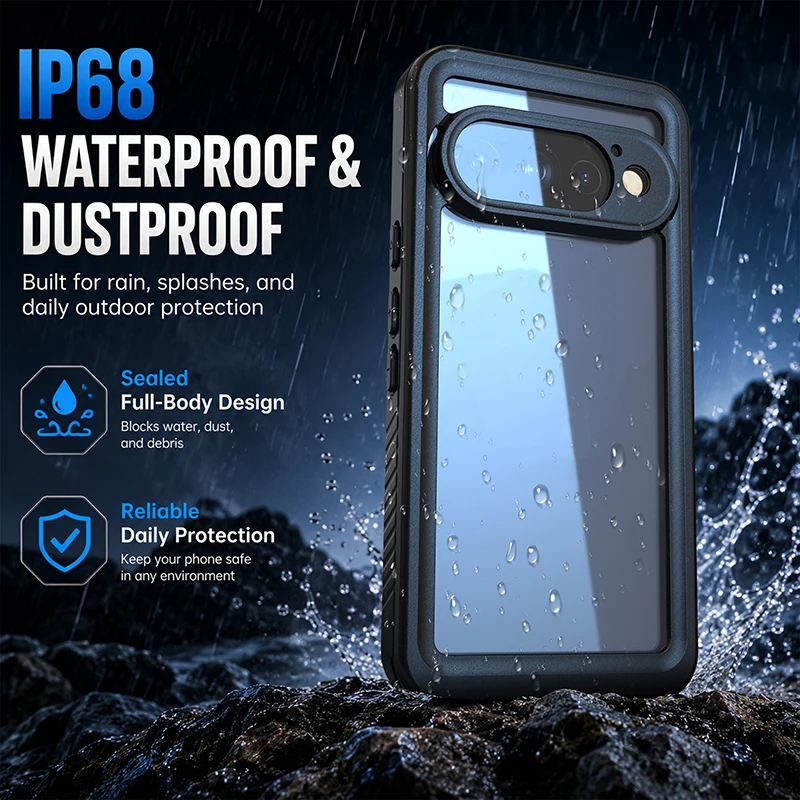 Ultra-Durable IP68 Waterproof Shockproof Full Cover with Anti-Slip Frame