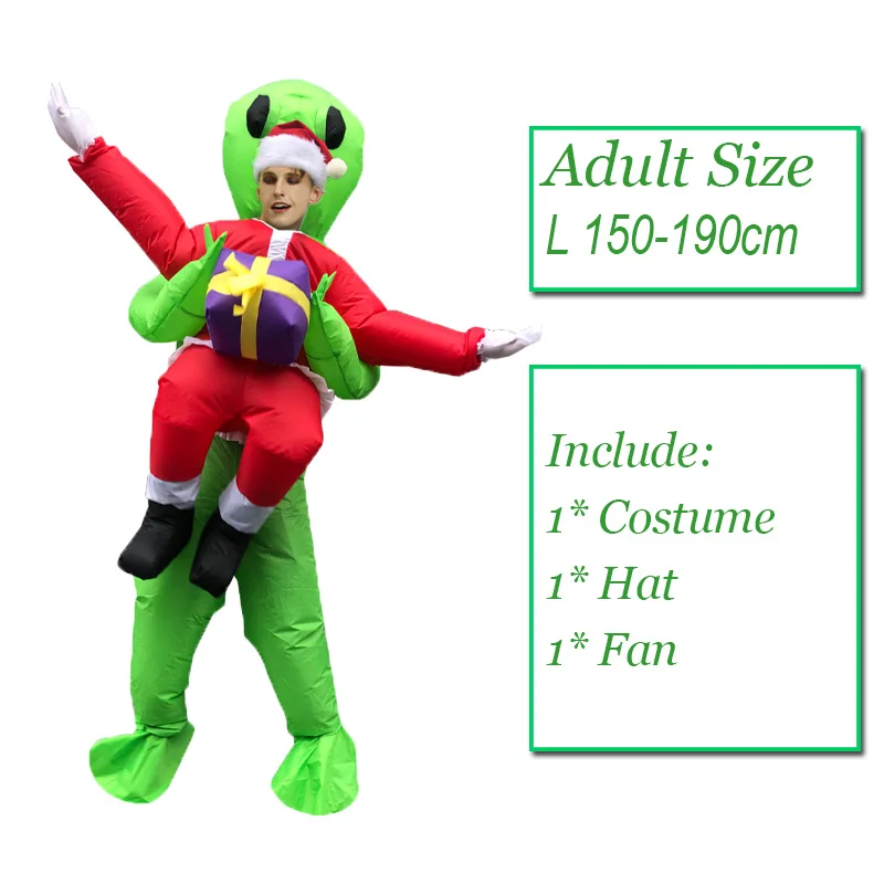 Disfraz de Alien verde de bazwery para adultos y niños, traje divertido  inflable para fiesta, Halloween - AliExpress