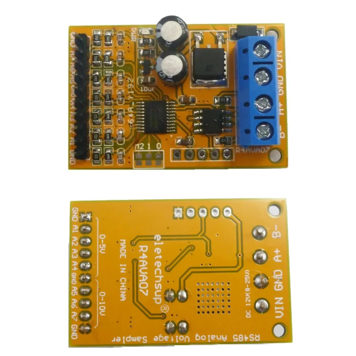 

3 шт., аналоговые сборы напряжения 0-5 В/0-10 В, 7 каналов, модуль RS485 Modbus RTU R4AVA07