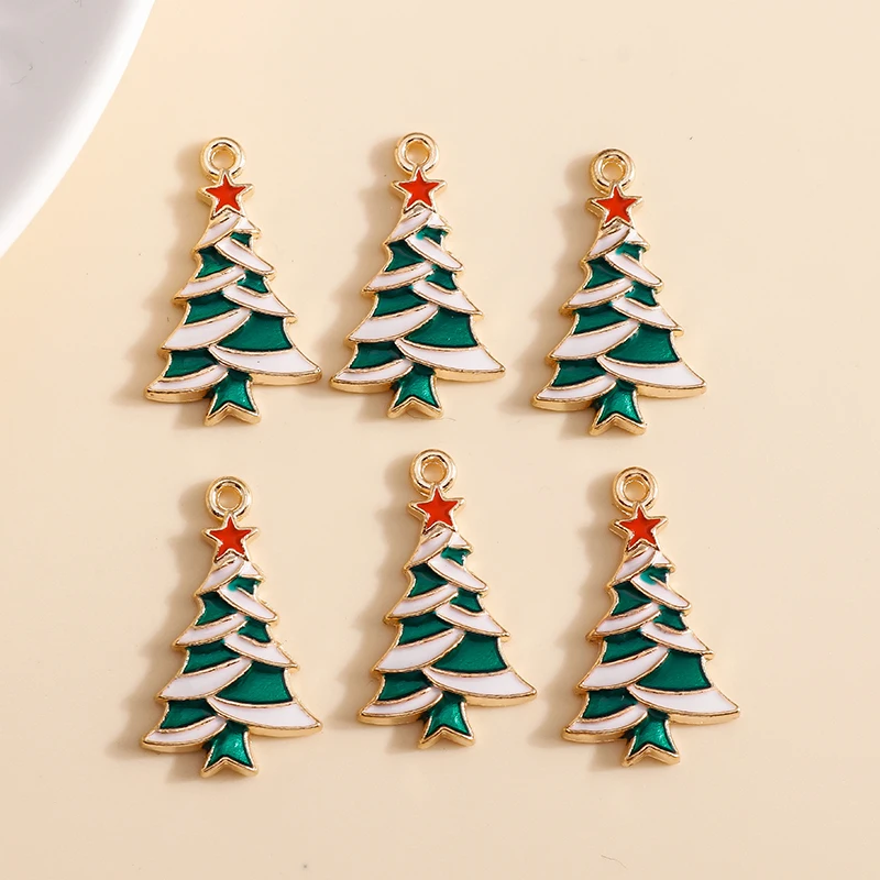 10 stücke Cartoon Emaille Weihnachten Schneemann Charms Anhänger für Die DIY Ohrringe Halsketten Handgemachte Armbänder Schmuck Erkenntnisse – Detail 12