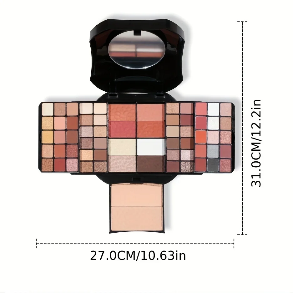 64-Color Eyeshadow Makeup Palette with Brush Portable Powder Cosmetic Kit Eyes Long-lasting Shimmer & Matte Finishes For Easter