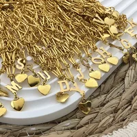 Custom Name 26 Alphabet Heart Key Chain Ins Style Gold Stainless Steel Metal Net Pocket Lipstick Bag Keychain Bag Accessories 6