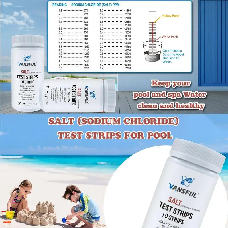 Water Test Strips Water Test Kit Saltwater Detection Strips for Pool PH Paper Chlorine PH Value Alkalinity Strip