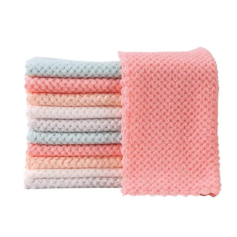 

Kitchen Dish Rags Microfiber Towel Absorbent Kitchen Cleaning Cloth Non-stick Oil Dish Towel Napkins Tableware Home Accessories