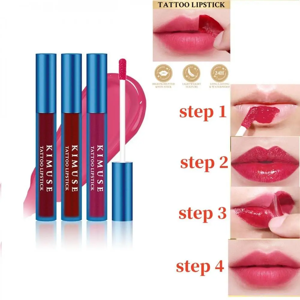 5 Colori Waterproof Lip Gloss Makeup Matte Tear Off Lip Gloss Glaze Waterproof Moisturizing Antiaderente Cup Liquid Lipstick Cosmetic