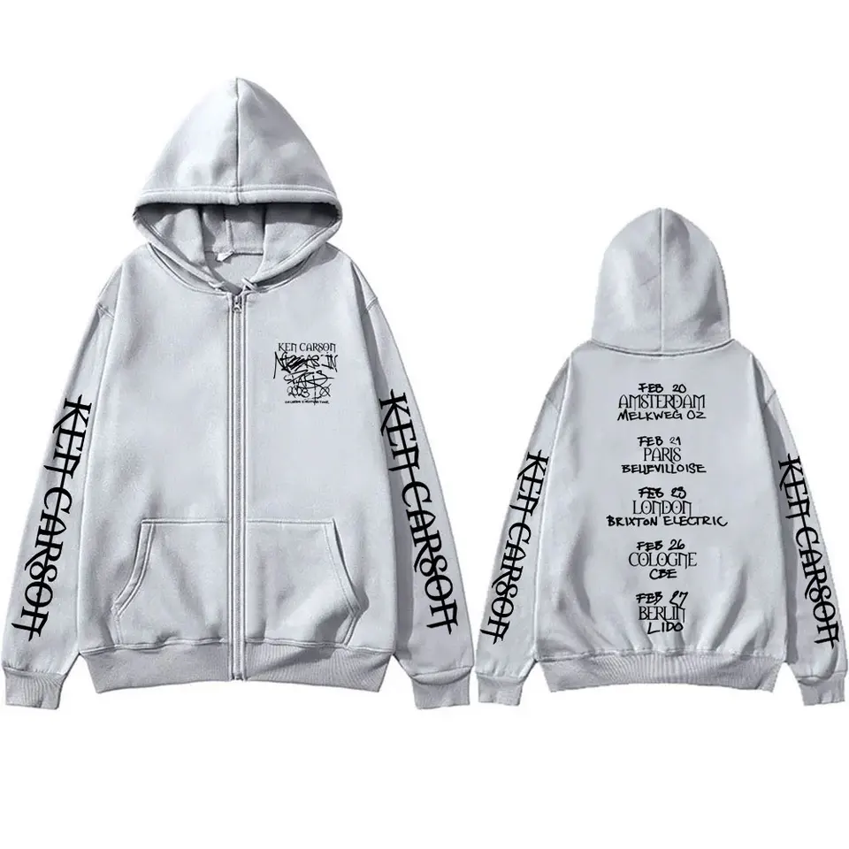 Rapper Ken Carson European Tour Zipper Hoodie Male Fleece Cotton