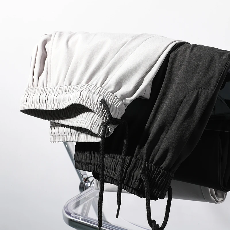 Men Wide Leg Pants Casual Light Weight Joggers Trousers Streetwear Hiphop Comfortable Home Pants