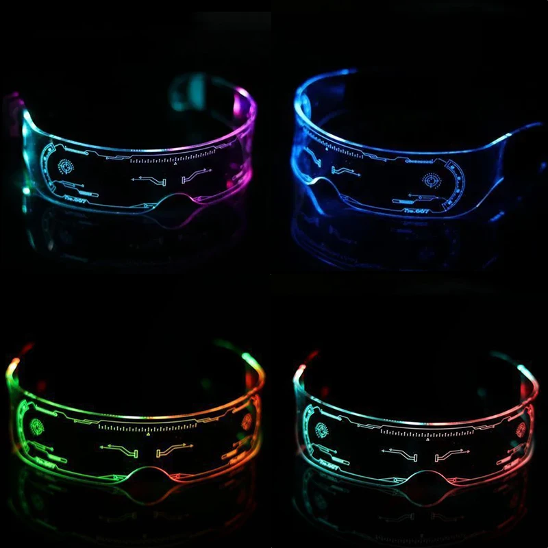 Glow Glasses 7 Mode Adjustable Colorful Luminous Glasses LED Light Up Goggles For Party Decoration