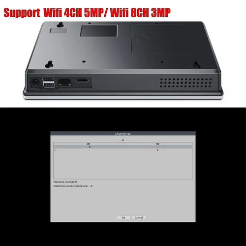 CCTV 보안 보호 모니터, NVR 보안 카메라 시스템, 와이파이 IP 지원, 2K, 10 인치, icsee 앱, 5MP, 3MP, 8ch, nvr 6
