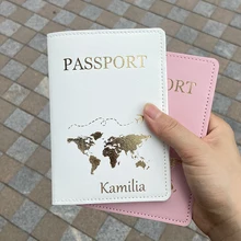 맞춤형 여권 이름 여권 커버 킹 퀸 크라운 케이스, Pu 가죽 여행 지갑