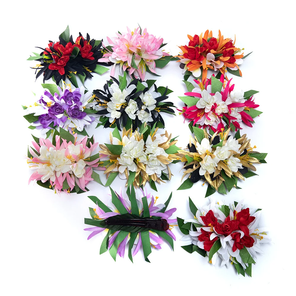 Künstliche Seide Tuberose & Spinne Lilie & Plumeria Haarspange Heißer Verkauf Blumen Haarnadel Hawaiian Floral Kopfbedeckung Zubehör – Detail 3