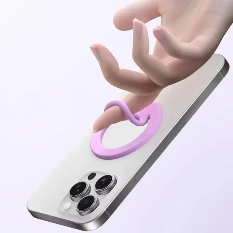 Magnetic Silicone Phone Grip and Finger Ring Holder Strap