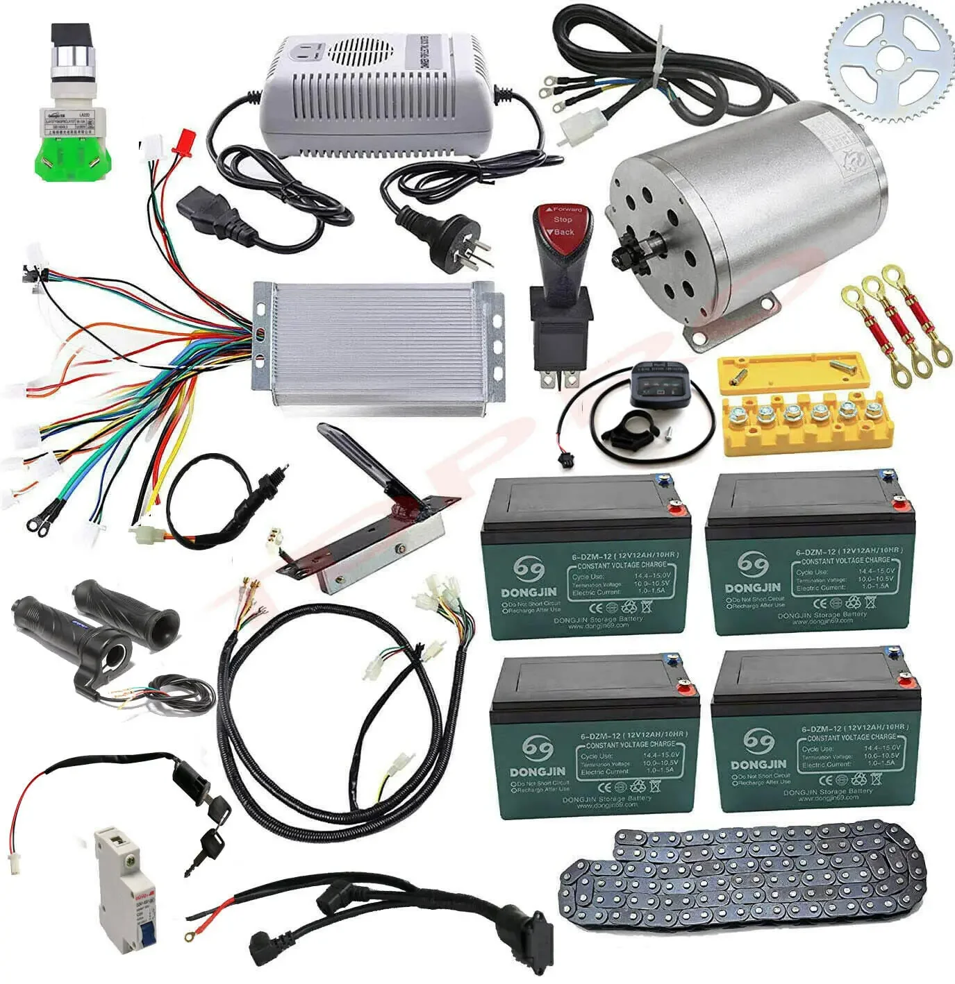 Kit Moteur 48V 1800W Sans Balais + Contrôleur & Pédale – Pour Kart, Scooter, Quad