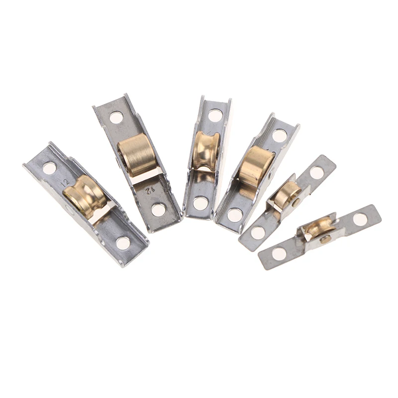 1pc Stainless Steel Old-Fashioned Sliding Door Roller Cabinet Copper Caster Wheel Pulley Runners For Wardrobe Furniture Hardwar