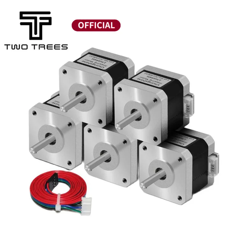 

5Pcs Nema17 Stepper Motor 17HS4401 (17HS4401S) 1.8° 0.42N.m 1.5A 42BYGH 4 Lead for 3D Printer CNC Milling Machine Laser Engraver