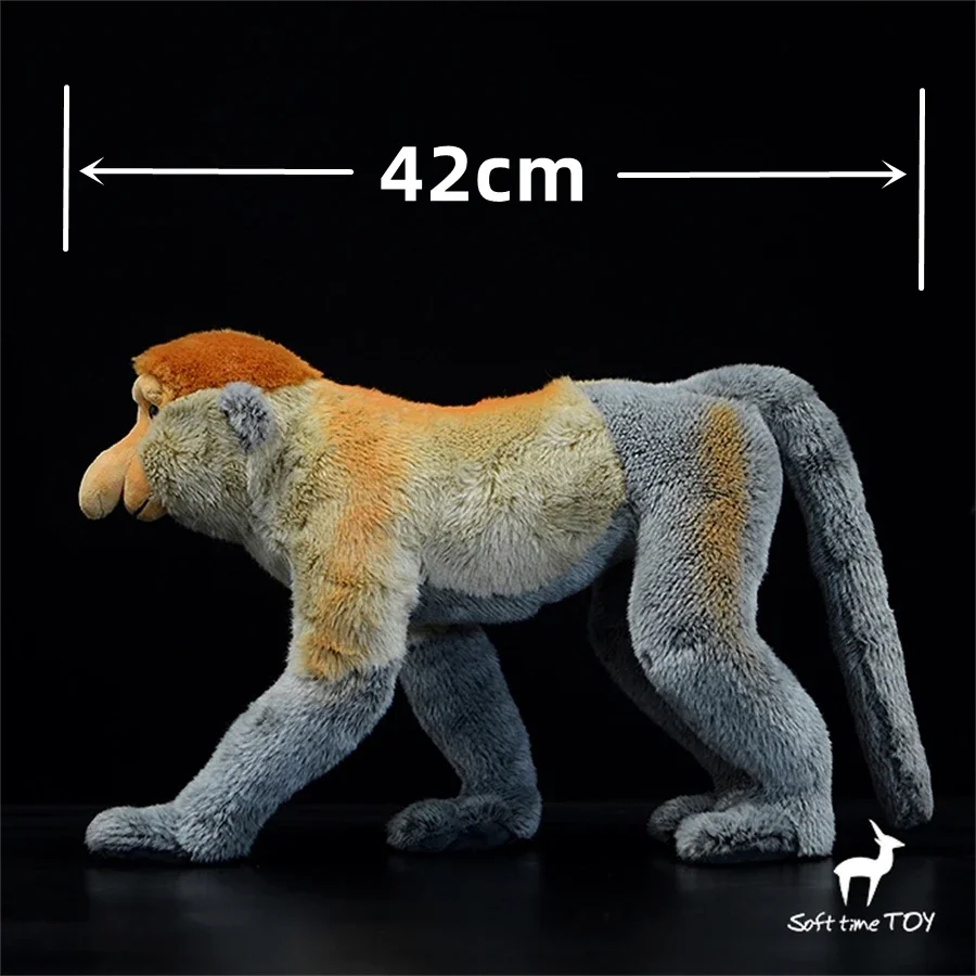 Proboscis Monkey High Fidelity Anime Cute Plushie Nose Ape Plush Toys Lifelike Animals Simulation Stuffed Doll Kawai Toy Gifts 2