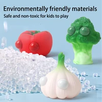 Novelty Stress Relief Toys with Pop Out Eyes Vegetables Kneading Slow Rebound Silicone Toys Autism ADHD Kawai Cute Squeeze Toys 2