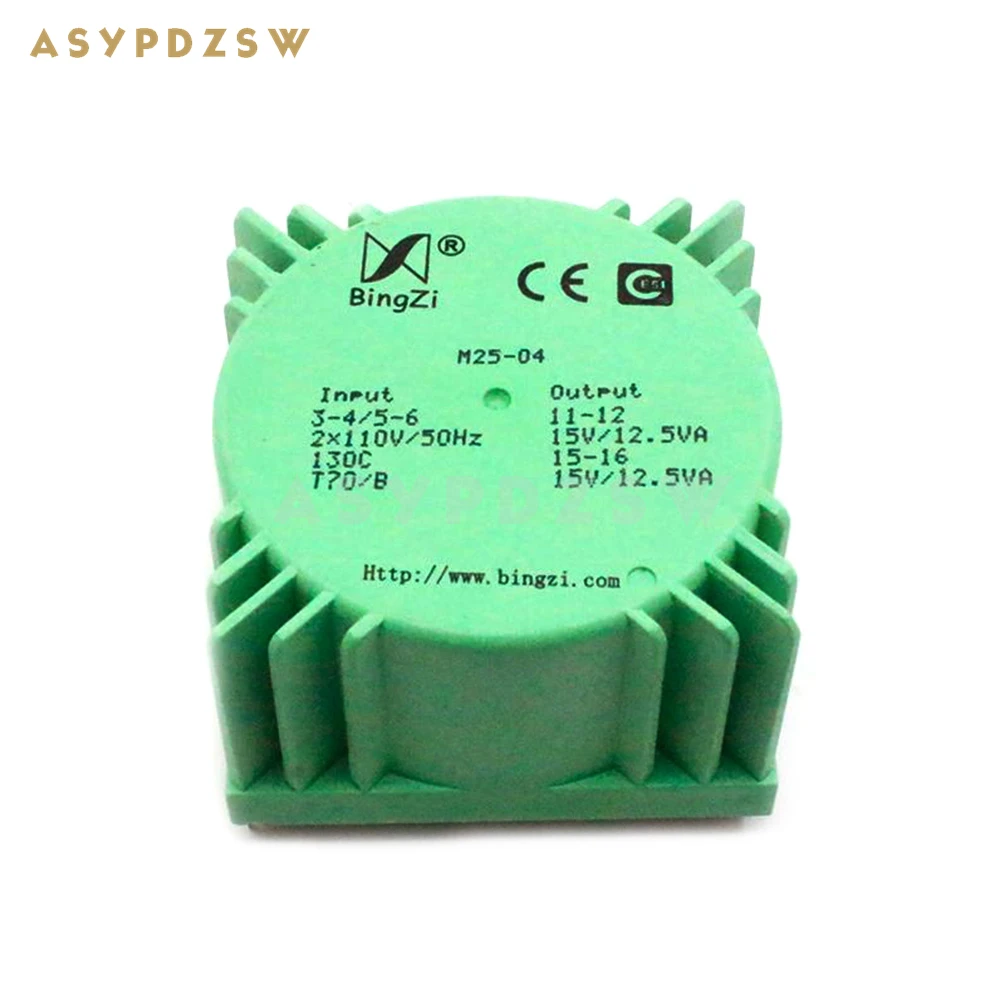 

25VA Green Square 25W Sealed toroidal transformers M25-04 Output voltage AC dual 15V(2*15V)