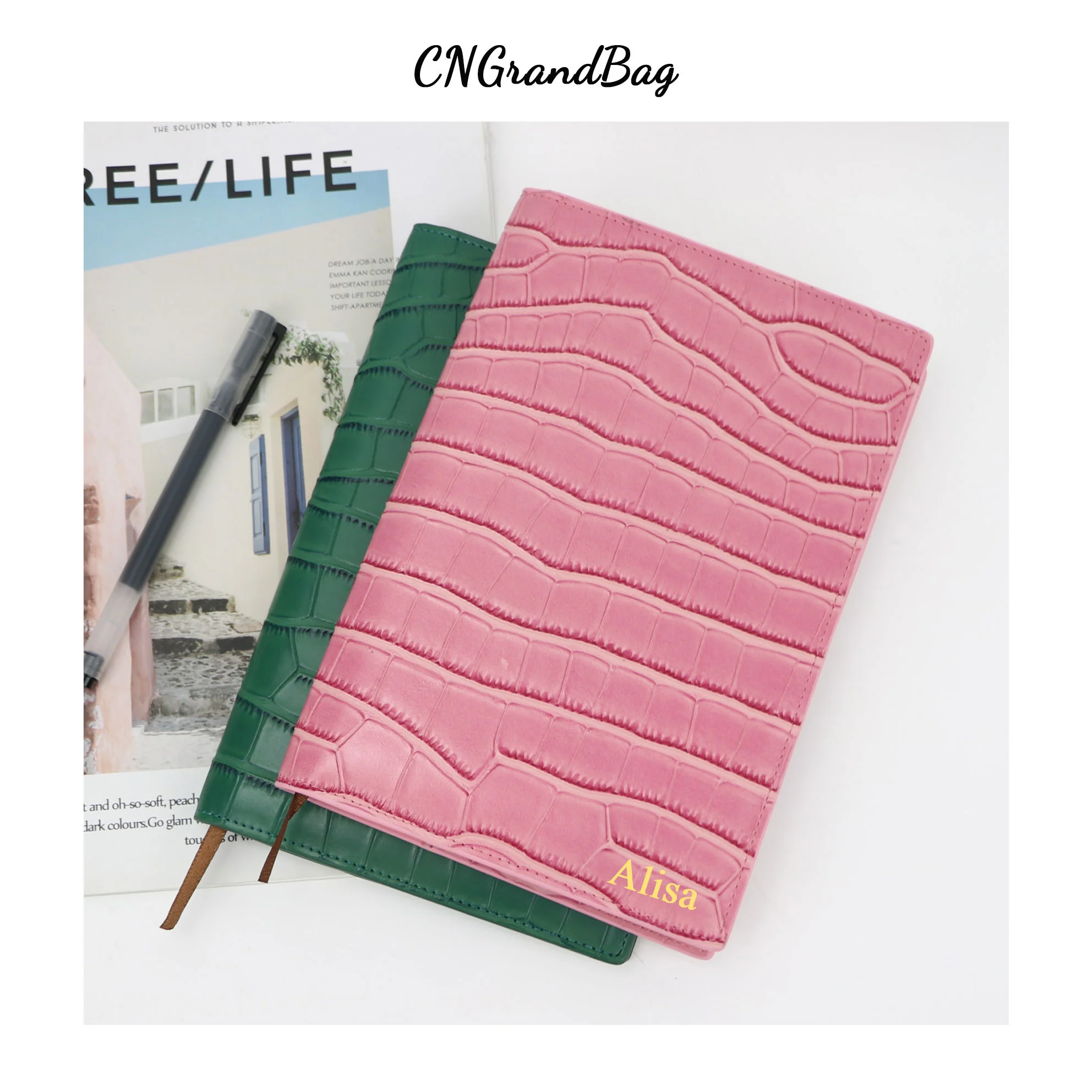 Free Custom Letters Saffiano PU Leather A5 Notebook Crocodile Pattern Journal Cover A5 Diary Agenda Office Supplies Gift 18 S0b871f7fe1ee4fd99c80d7540e94bb63u