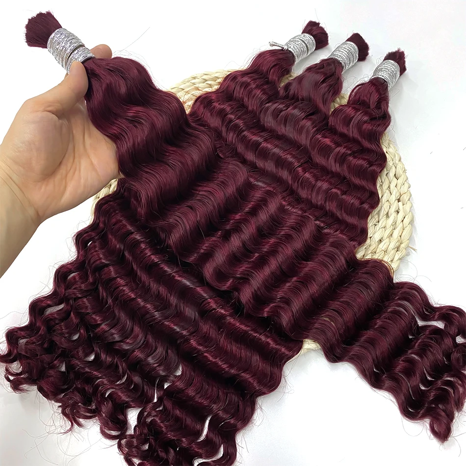 Loose Deep Curly Hair Real Remy Hair Bulks Unprocessed No Weft Curly Human Extensions Weaving for Women Braiding