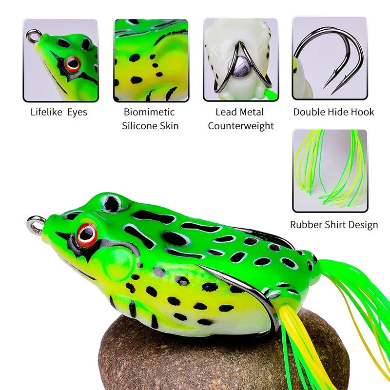 1PCS Artificial Frog Bait Soft Baits Artificial Fish Bait 3D Eye Ray