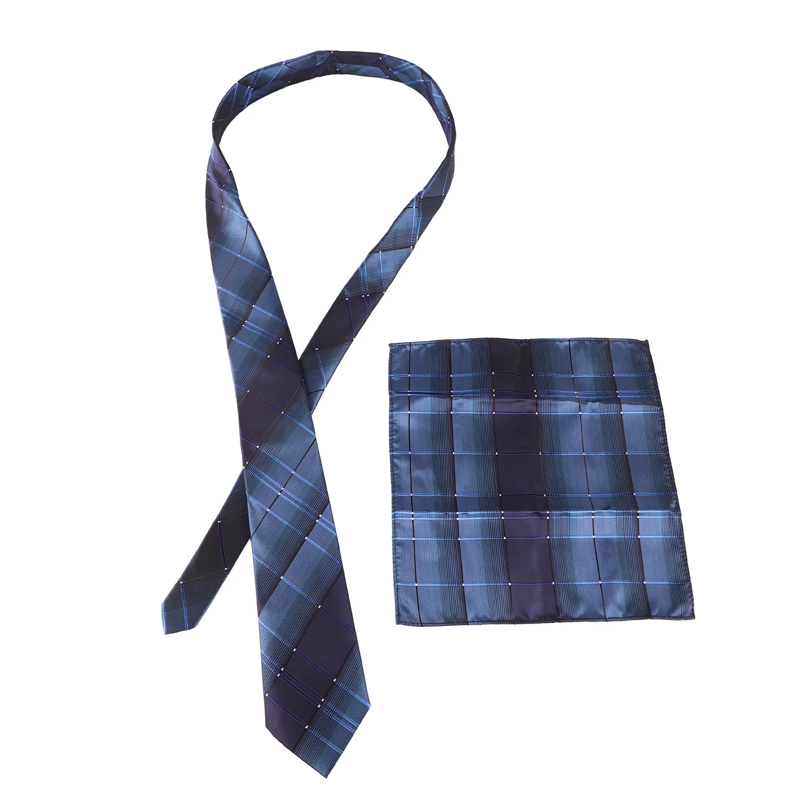 

6pcs/set Blue Necktie Set Professional Necktie Accessories Tie Clip Cufflinks Handkerchief