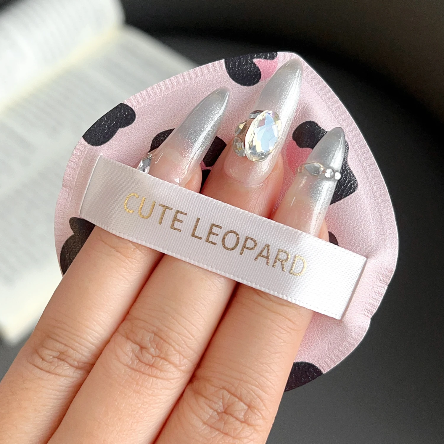 Leopard Print Cotton Candy Puffs Dry Wet Concealer Foundation Sponge Fashionable Face Beauty Makeup Puffs Soft Makeup Sponges 5