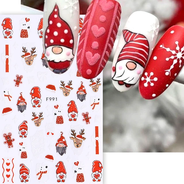 GetUSCart- 10 Sheets Christmas Nail Art Stickers Decals, 3D Self-Adhesive Nail  Stickers with Snowflake Santa Claus Snowman Elk Bell Christmas Tree Nail  Deisgn for Women Girls Christams Nail Decorations