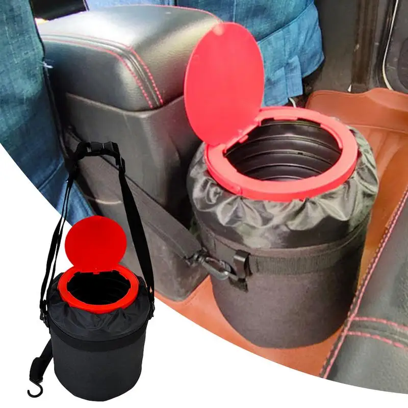 

Car Trash Can With Lid Waterproof Automotive Garbage Cans Dust Case Storage Box Pressing Type Trash Bin Auto Organizer Supplies