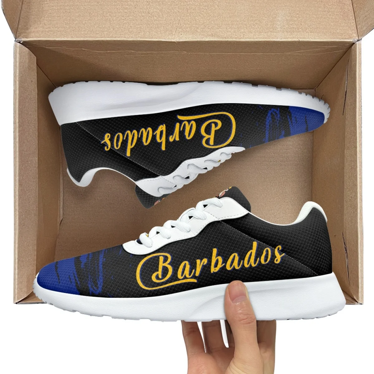 Republic of Barbados Print Women's Sneakers Wear-resistant Cozy Outdoor Running Shoes Lightweight Breathable Walking Shoe Adult