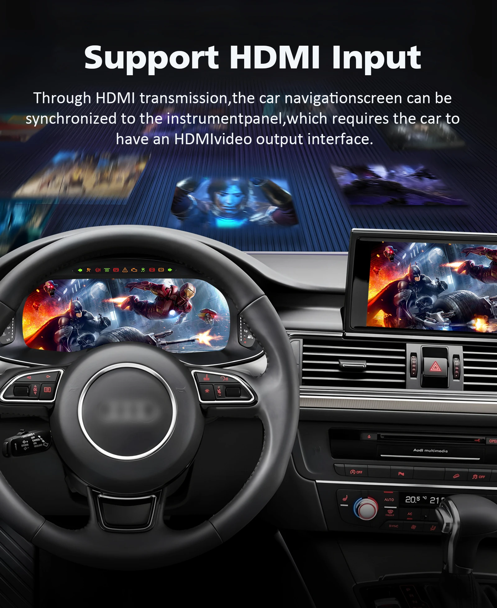 Hizpo - Panel de Instrumentos Digital para Automóvil con Pantalla LCD de 12.3 Pulgadas, Linux 5.4, para Audi A6 A7 2013-2018, Velocímetro, Panel de Instrumentos, Carplay, Pantalla de Instrumentos, Velocímetro, Medidor de Velocidad, Cabina Virtual, Llamadas, GPS, HDMI 4