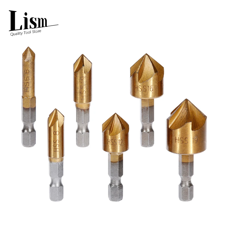 4pcs Countersink Drill Bit Hex Countersink Bit Set 82 Degrees 6mm19mm 6pcs/set Aliexpress