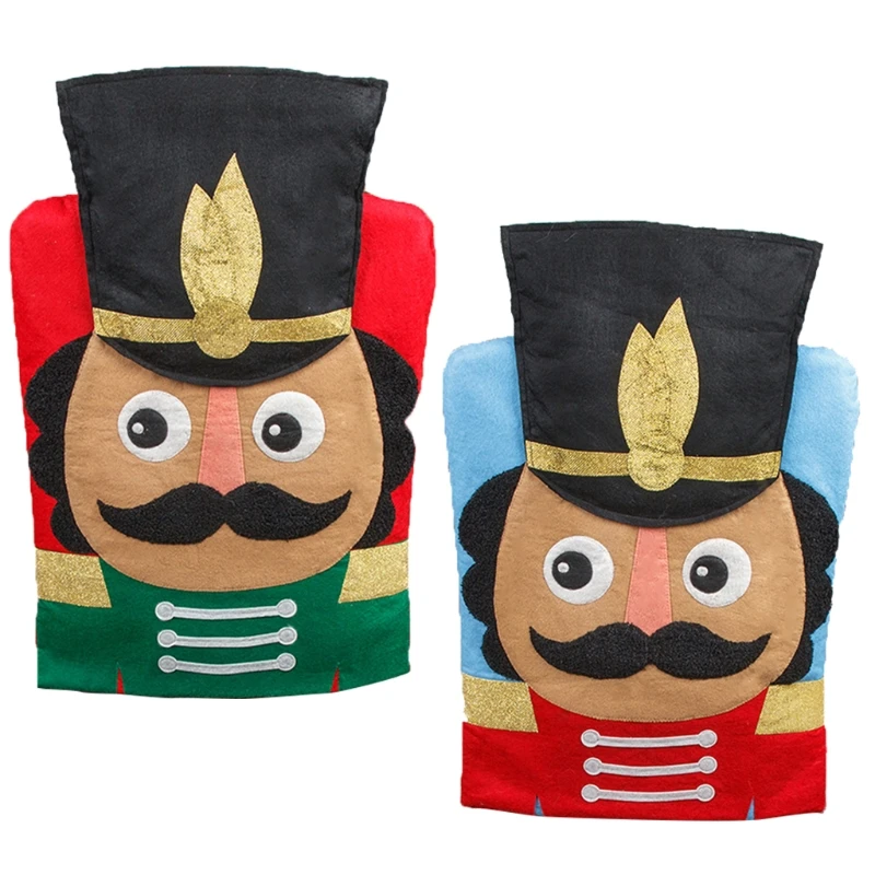 

Рождественский чехол на стул 3D, чехлы на солдатский стул из орехового дерева для декора столовой