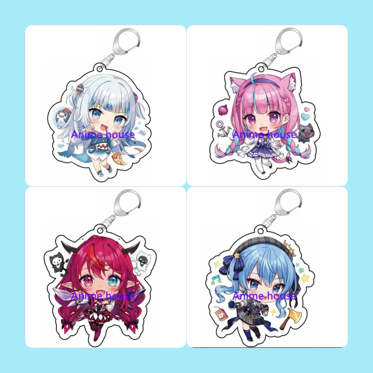 Аниме Hololive Vtuber llavero Мультяшные фигуры lindas colgante llavero anillo Декоративная Сумка Женский hombres re