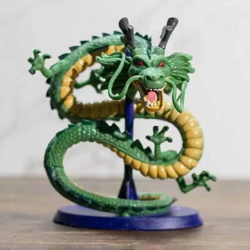 

10.5CM Cyan Dragon Handmade Model Cake Decoration DBZ Shenron Porunga Anime Figure Doll Toy Car Ornament Birthday Gift