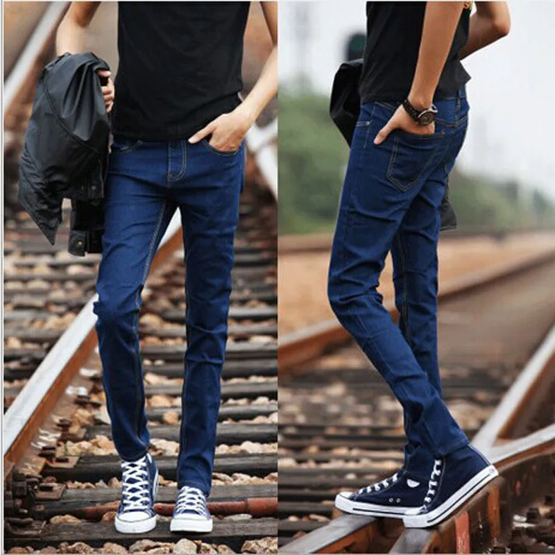 Summer 2020 Fashion Casual Denim Men's Korean Slim Mid-rise Jeans Men's Feet Korean Jeans Men