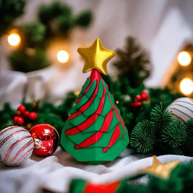 Spiral Cone Fidget Toy 3D Printed Christmas Tree Toys Fidget Passthrough Sculpture Spiral Cone Desk Toy Funny Desktop Decoration