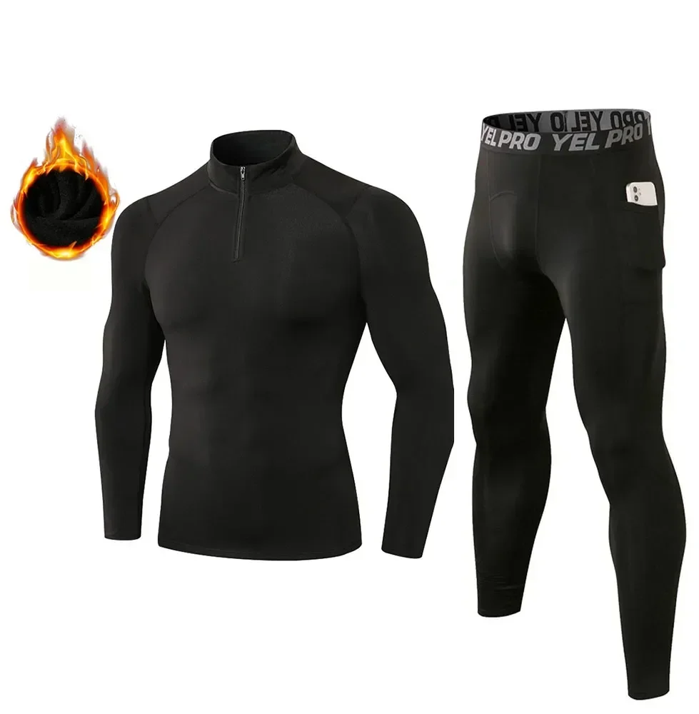 

Long Clothing NEW Kit Men Rashgard Compression Fanceey Thermo Fleece Winter Johns Warm Underwear Thermal