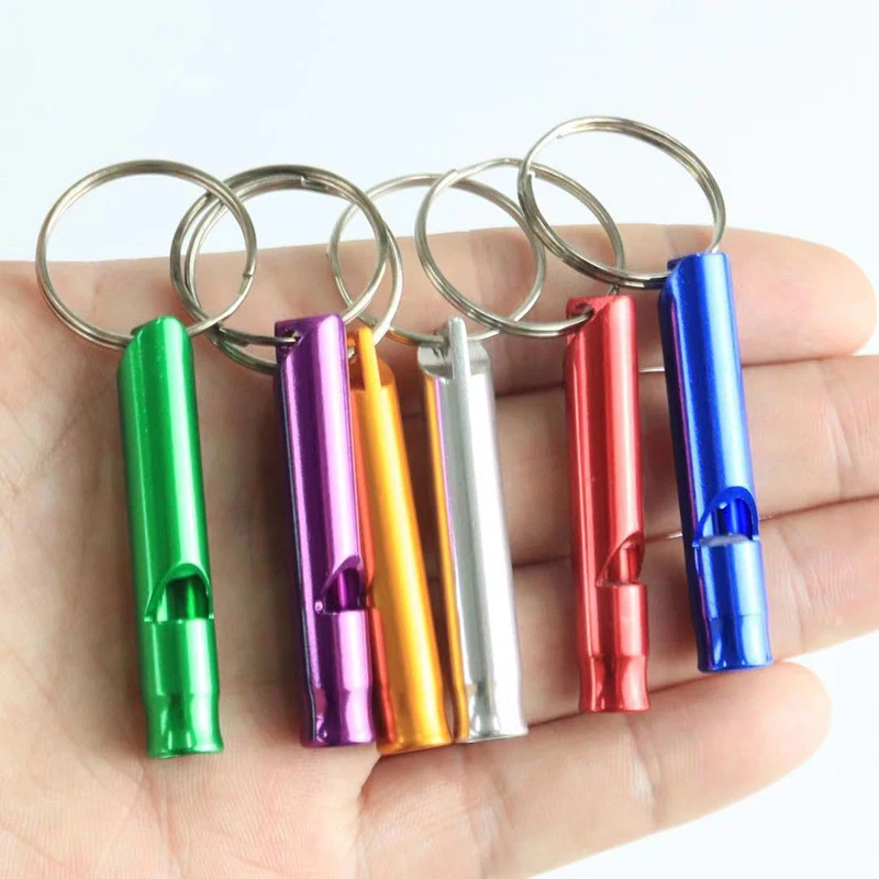 

Small Multifunctional Aluminum Emergency Survival Whistle Keychain Camping Hiking Outdoor Tool Training Whistle