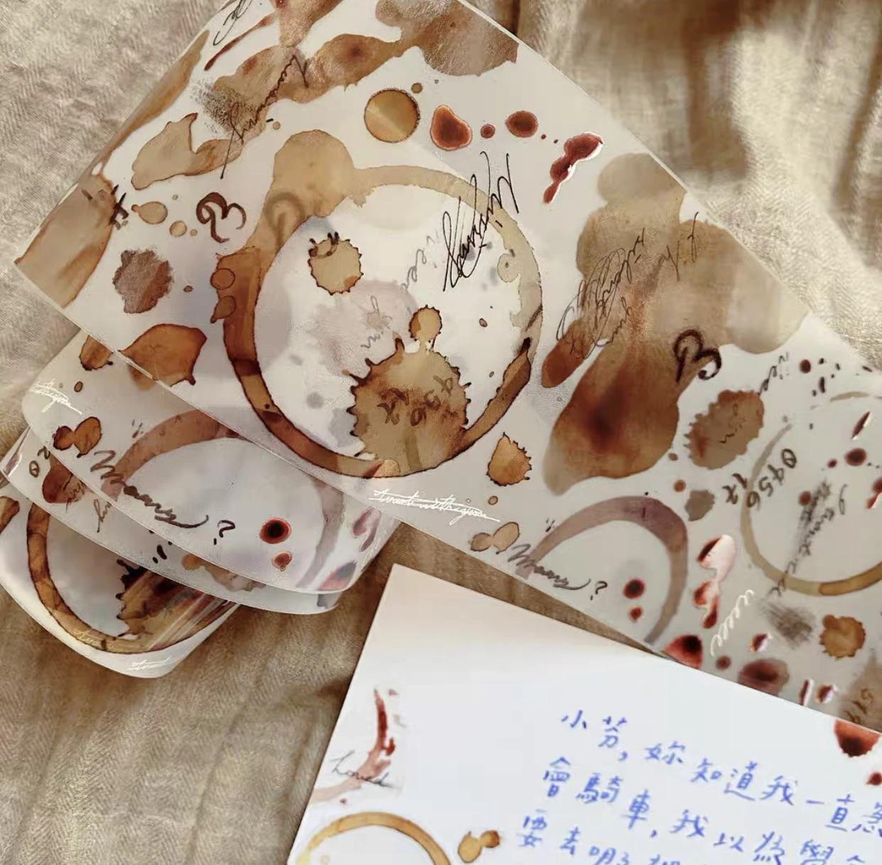 

Shiwu Studio Love масло какао кофе Washi лента для изготовления открыток своими руками