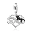 FC Jewelry Fit Original Charm Bracelet  925 Sterling Silver Infintiy Heart Black Horse Bead For Making Mother's Day Berloque DIY 1