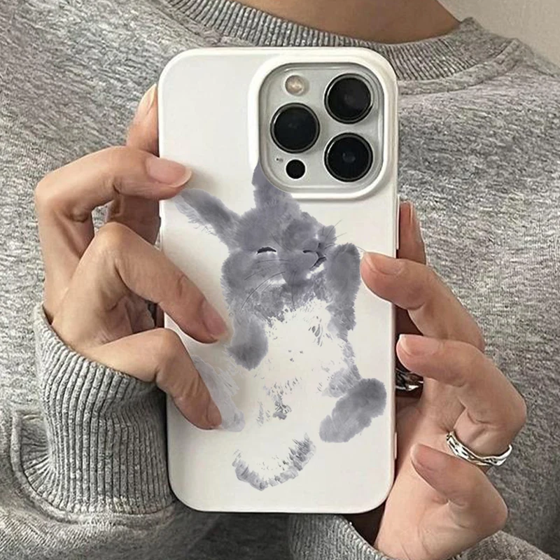 Ink And Wash Painting Rabbit Art Design Phone Case For iPhone 17 thumbnail 5