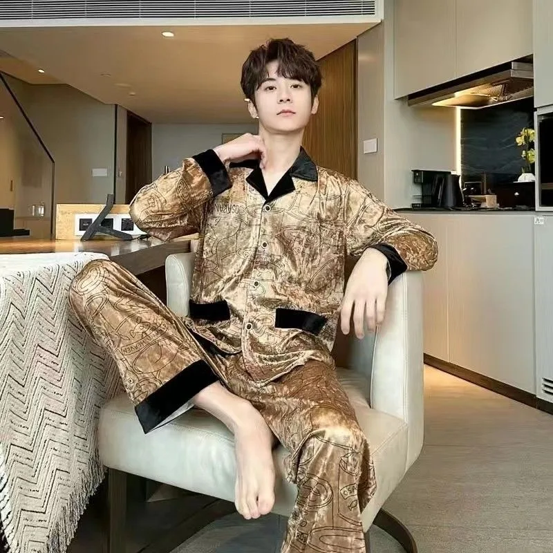 Couples new pajamas long sleeve set Men canary pajamas Spring autumn Xiaoxiang loungewear High appearance level  pijamas women