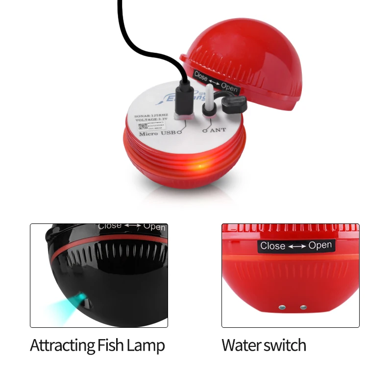 Wireless Sonar for Fishing Erchang XA02 48m/160ft Water Depth Echo-sounder Fishing Finder Portable FishFinder fish finder